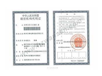 Organization code certificate